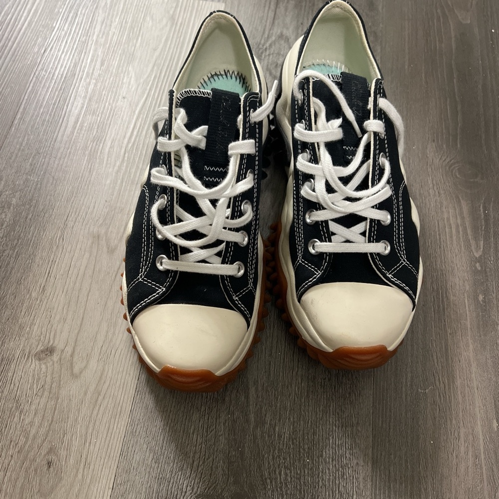 Converse Black and White Sneakers with Brown Sole